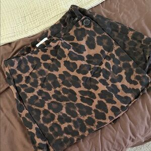 H&M Brown Animal Print Skirt